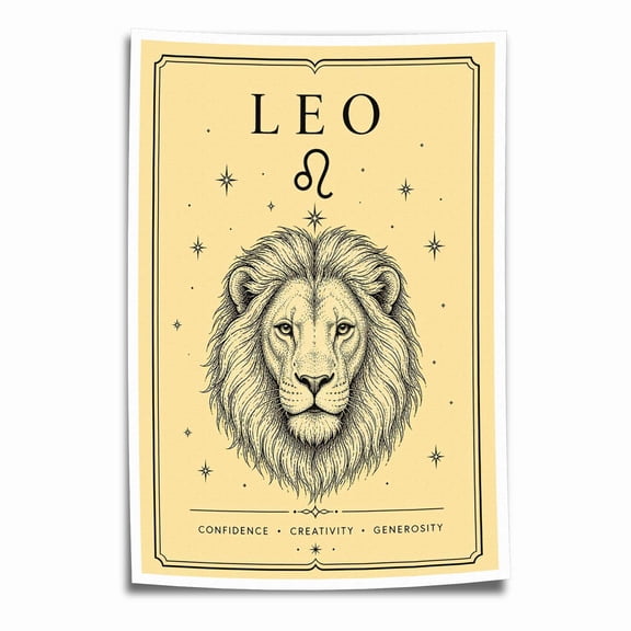 Zodiac Canvas Prints Wall Art Decor Leo Poster for Living Home Room Wall Decoration - 8x12 inches Unframed Canvas