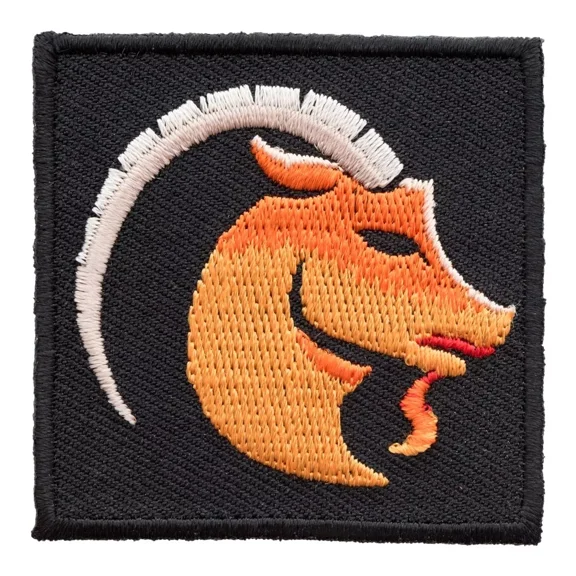 Zodiac Capricorn Orange Mountain Goat Patch, Astrology Sign Patches