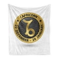 thumbnail image 1 of Zodiac Capricorn Soft Flannel Fleece Throw Blanket, Abstract from Daily Horoscope with Stars Zodiac Sign Image, Cozy Plush for Indoor and Outdoor Use, 60" x 80", Pale Coffee Black, by Ambesonne, 1 of 6