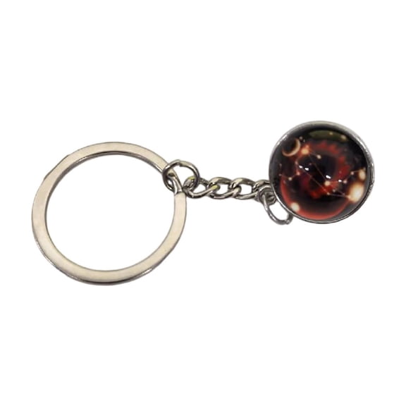 Zodiac Constellation Keychain Premium Metal Key Ring with Leo Star Sign Design Astrology Gift for Him & Her