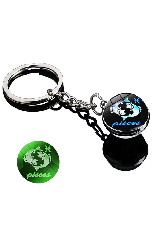 Zodiac Constellation Time Gemstone Keychain, Creative Horoscope-Themed Pendant, Bag & Key Decorative Charm