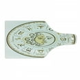 thumbnail image 1 of Zodiac Cutting Board, Circular Zodiac Chart Apparent Position of Sun and Moon in Centre Pattern Print, Tempered Glass Cutting and Serving Board, Wine Bottle Shape, Yellow Beige, by Ambesonne, 1 of 1