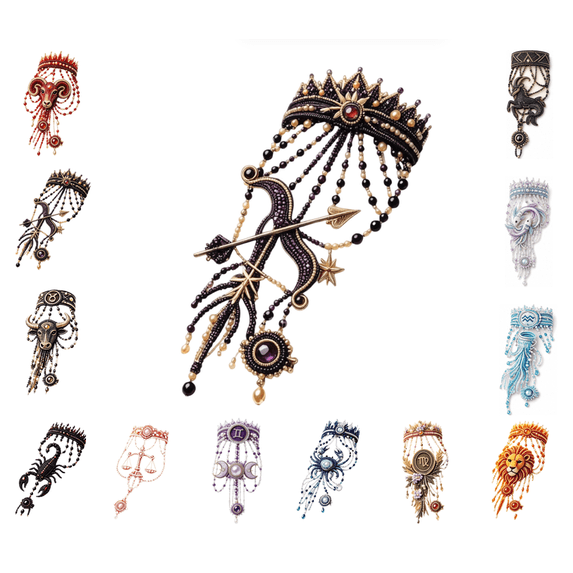 Zodiac DIY Beaded Hand Bracelet Kit, 12 Zodiac Designs to Select Bead & Charm Bracelet Making Set, DIY Craft Kit for Zodiac Lovers & Gift Givers (Sagittarius)