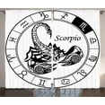 thumbnail image 1 of Ambesonne Zodiac Curtains 2 Panel Set, Astrology Signs Scorpio, 108" x 90", Black and White, 1 of 3
