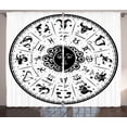thumbnail image 1 of Ambesonne Astrology Curtains 2 Panel Set, Black White Zodiac, 108" x 90", Black White, 1 of 3