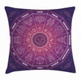thumbnail image 1 of Zodiac Decor Throw Pillow Cushion Cover, Colorful Circle Regarding Position of Celestial Bodies Place of Birth Design, Decorative Square Accent Pillow Case, 20 X 20 Inches, Purple, by Ambesonne, 1 of 2