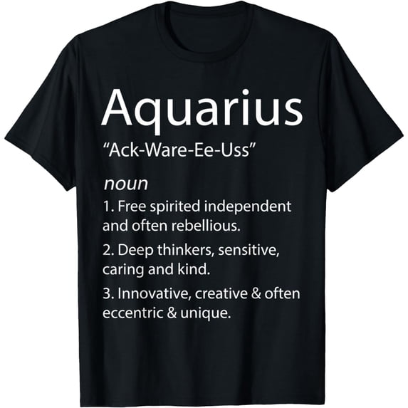 Zodiac Definition Astrology Facts - Star Sign Aquarius T-Shirt