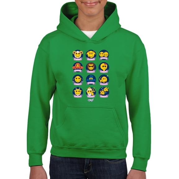 Zodiac Emoji Icons - Astrology Horoscope Graphic Youth's Hoodie