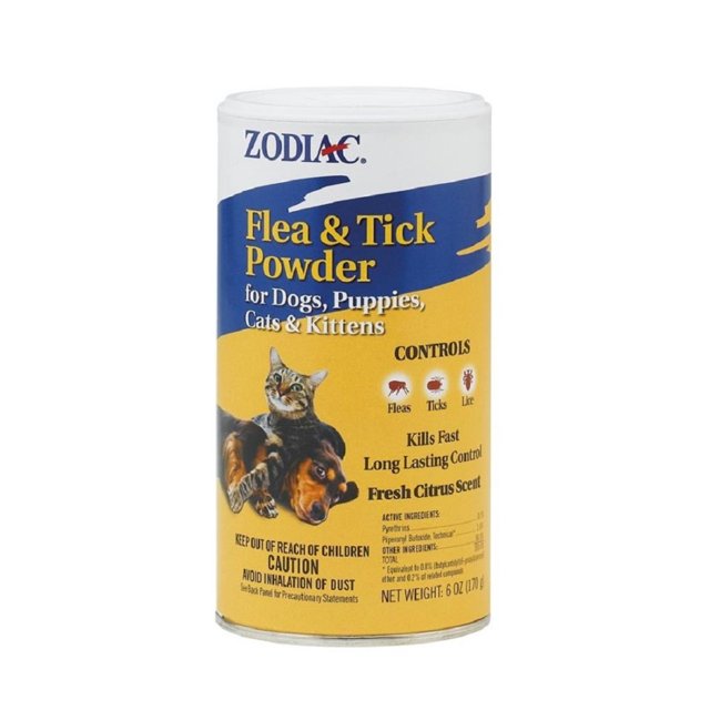 Zodiac Flea & Tick Powder for Dogs Puppies Cats & Kittens 6oz Shaker