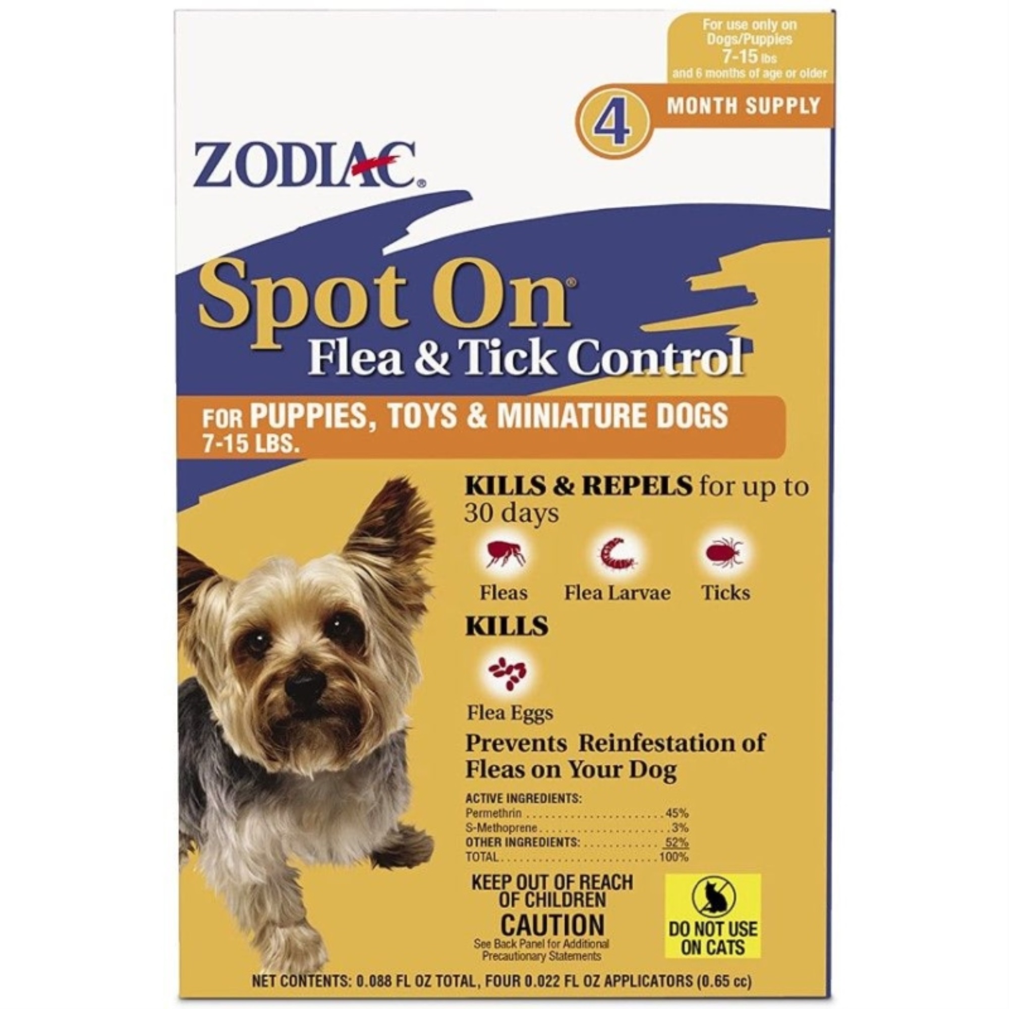 Zodiac Flea and Tick Control Drops 4 count