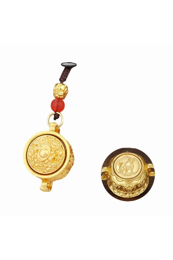 Zodiac Fortune Keychain Lucky Charm Treasure Basin Designs Keyrings for Prosperity and Wealth in Premium Alloy