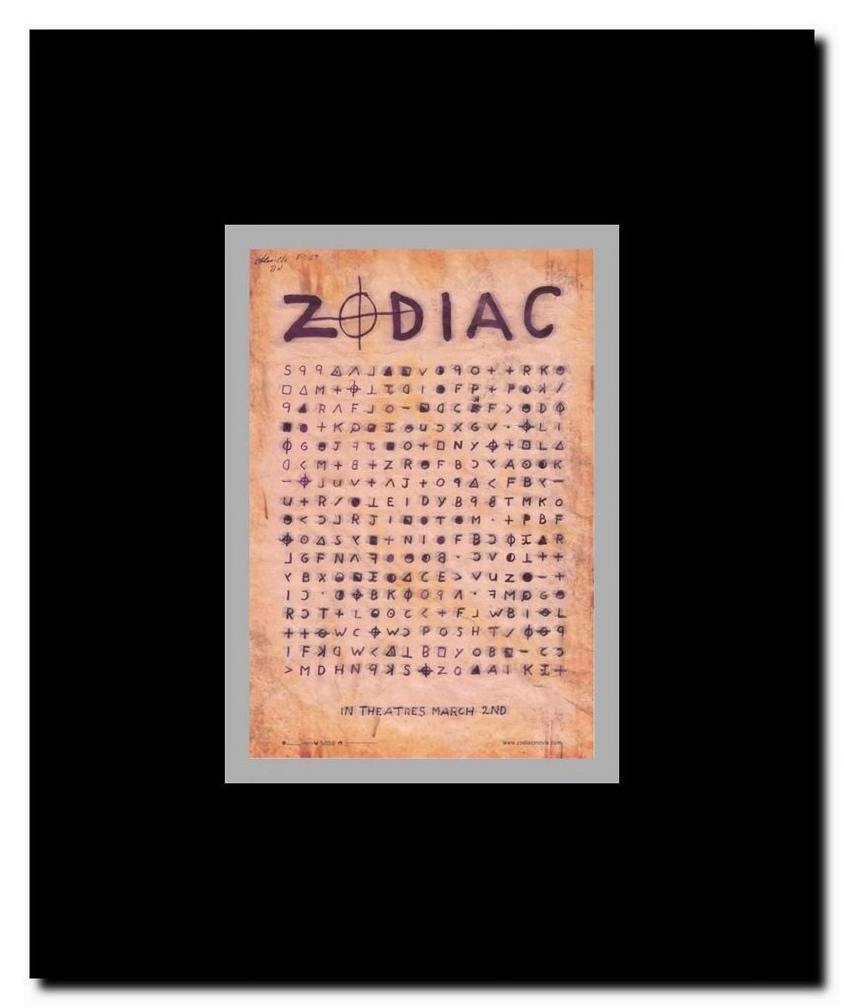 Zodiac Framed Movie Poster