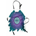 thumbnail image 1 of Zodiac Gemini Apron Doodle Style Mandala Round Pattern with Cosmic Sign and Scribble, Unisex Kitchen Bib Apron with Adjustable Neck for Cooking Baking Gardening, Teal Pink and Green, by Ambesonne, 1 of 3