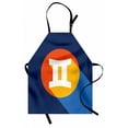 thumbnail image 1 of Zodiac Gemini Apron Horoscope Sign with Colorful Graphic Design in a Circle on Blue Background, Unisex Kitchen Bib Apron with Adjustable Neck for Cooking Baking Gardening, Multicolor, by Ambesonne, 1 of 3