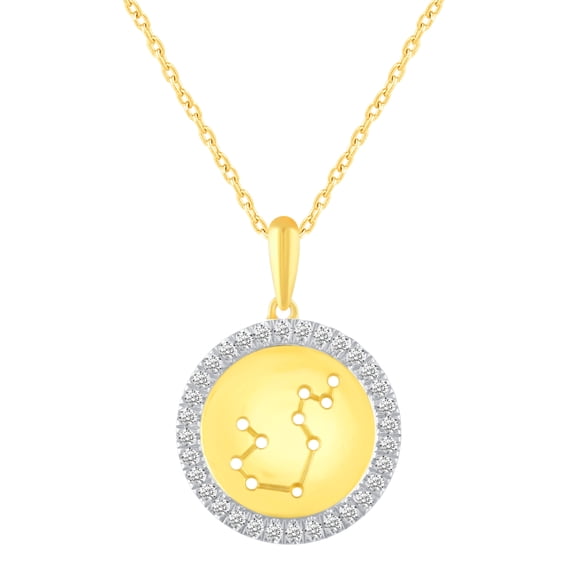 Zodiac Horoscope Sign Pendant Necklaces for Women Gold Plating Coin Disc Astrology Constellation 18 Inch Chain + 2in Extender (AQUARIUS)…