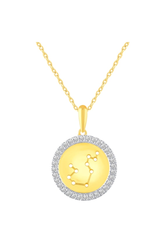 Zodiac Horoscope Sign Pendant Necklaces for Women Gold Plating Coin Disc Astrology Constellation 18 Inch Chain + 2in Extender (AQUARIUS)…