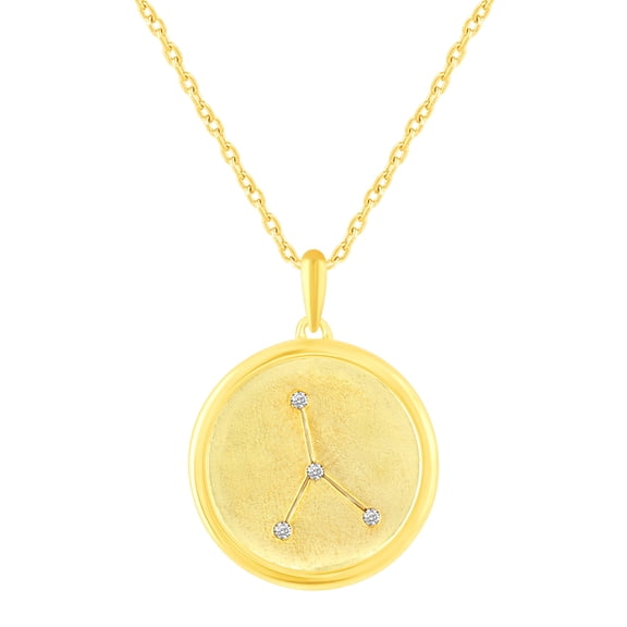Zodiac Horoscope Sign Pendant Necklaces for Women Gold Plating Coin Disc Astrology Constellation 18 Inch Chain + 2in Extender (CANCER)…