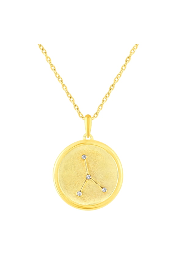 Zodiac Horoscope Sign Pendant Necklaces for Women Gold Plating Coin Disc Astrology Constellation 18 Inch Chain + 2in Extender (CANCER)…