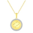 thumbnail image 1 of Zodiac Horoscope Sign Pendant Necklaces for Women Gold Plating Coin Disc Astrology Constellation 18 Inch Chain + 2in Extender (GEMINI)…, 1 of 4