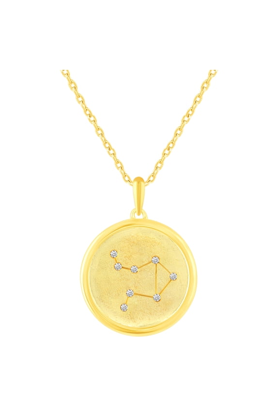 Zodiac Horoscope Sign Pendant Necklaces for Women Gold Plating Coin Disc Astrology Constellation 18 Inch Chain + 2in Extender (LIBRA)…