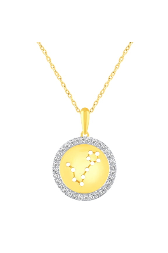 Zodiac Horoscope Sign Pendant Necklaces for Women Gold Plating Coin Disc Astrology Constellation 18 Inch Chain + 2in Extender (PISCES)…