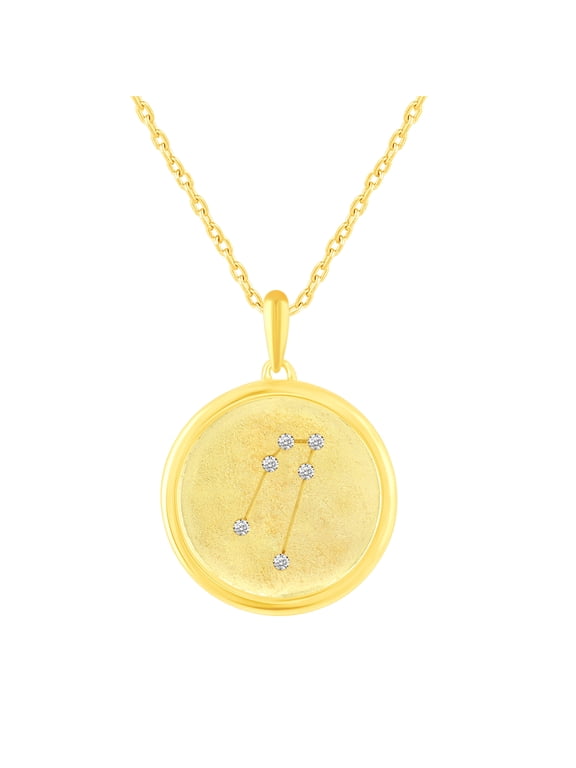Zodiac Horoscope Sign Pendant Necklaces for Women Gold Plating Coin Disc Astrology Constellation 18 Inch Chain + 2in Extender (TAURUS)…