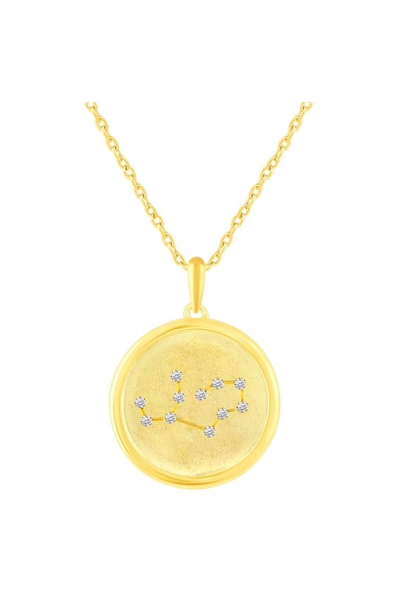 Zodiac Horoscope Sign Pendant Necklaces for Women Gold Plating Coin Disc Astrology Constellation 18 Inch Chain + 2in Extender (VIRGO)…