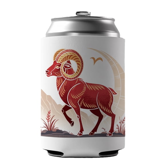 Zodiac Horoscope Symbol Aries Ram Drink Beer Soda Insulated Sleeve Holder Can Cooler Hugger