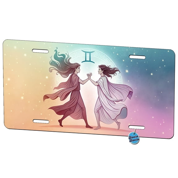Zodiac Horoscope Symbol Gemini Twins Metal Novelty License Plate