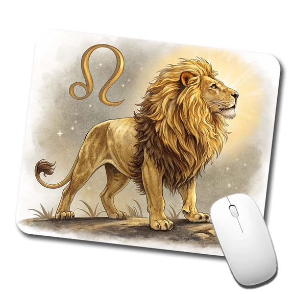 Zodiac Horoscope Symbol Leo Lion Mouse Pad Low Profile Gaming Mat
