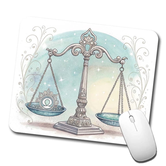 Zodiac Horoscope Symbol Libra Scales Mouse Pad Low Profile Gaming Mat