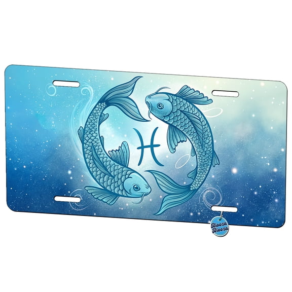Zodiac Horoscope Symbol Pisces Fish Metal Novelty License Plate