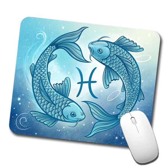 Zodiac Horoscope Symbol Pisces Fish Mouse Pad Low Profile Gaming Mat