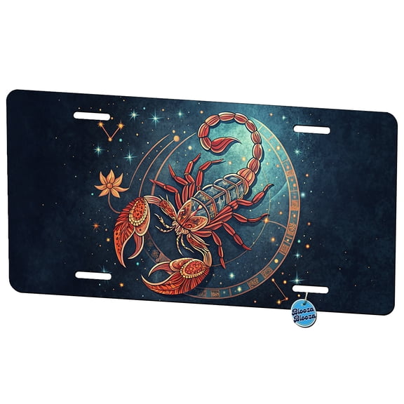 Zodiac Horoscope Symbol Scorpio Scorpion Metal Novelty License Plate
