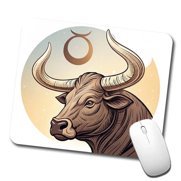 Zodiac Horoscope Symbol Taurus Bull Mouse Pad Low Profile Gaming Mat