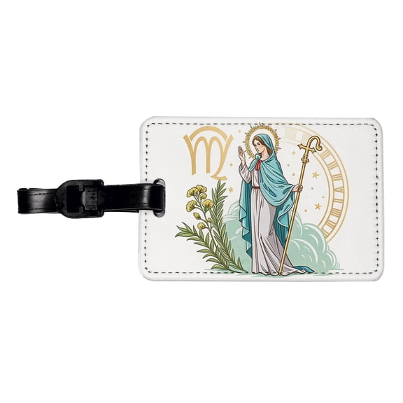 Zodiac Horoscope Symbol Virgo Maiden Virgin Faux Leather Travel Luggage Tag