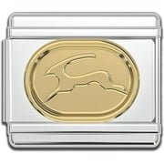 FABLINKS Zodiac Italian Charm, 9mm Gold Astrology Stainless Steel Bracelet Charm - Capricorn