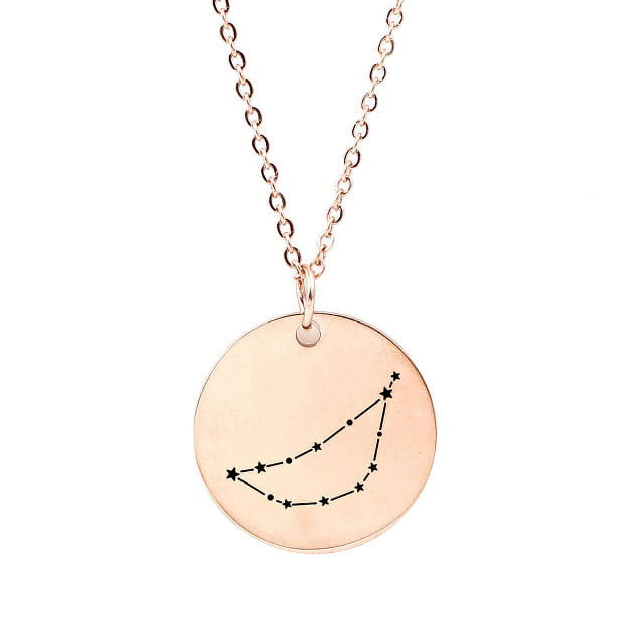 Zodiac Jewelry - Horoscope Constellation Necklace - Zodiac Birthday Gift with Back Can Engraved Name - Zodiac Gift for Girl
