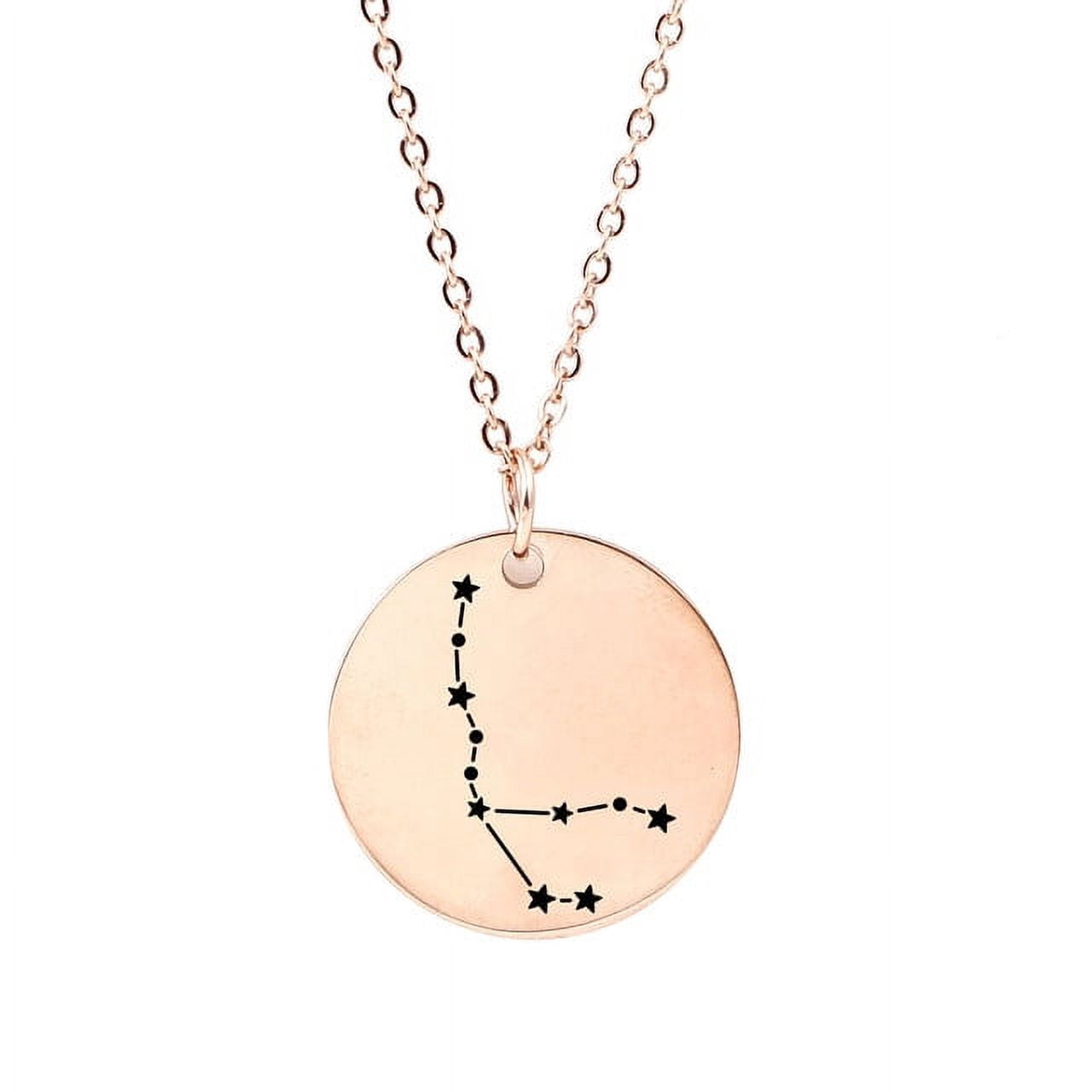 Zodiac Jewelry - Horoscope Constellation Necklace - Zodiac Birthday Gift with Back Can Engraved Name - Zodiac Gift for Girl