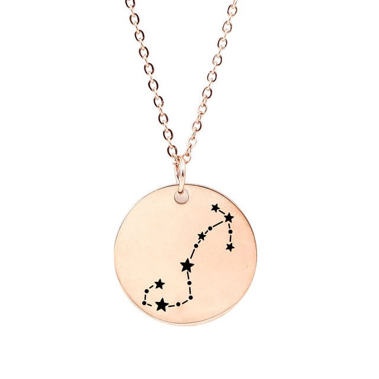 Zodiac Jewelry - Horoscope Constellation Necklace - Zodiac Birthday Gift with Back Can Engraved Name - Zodiac Gift for Girl