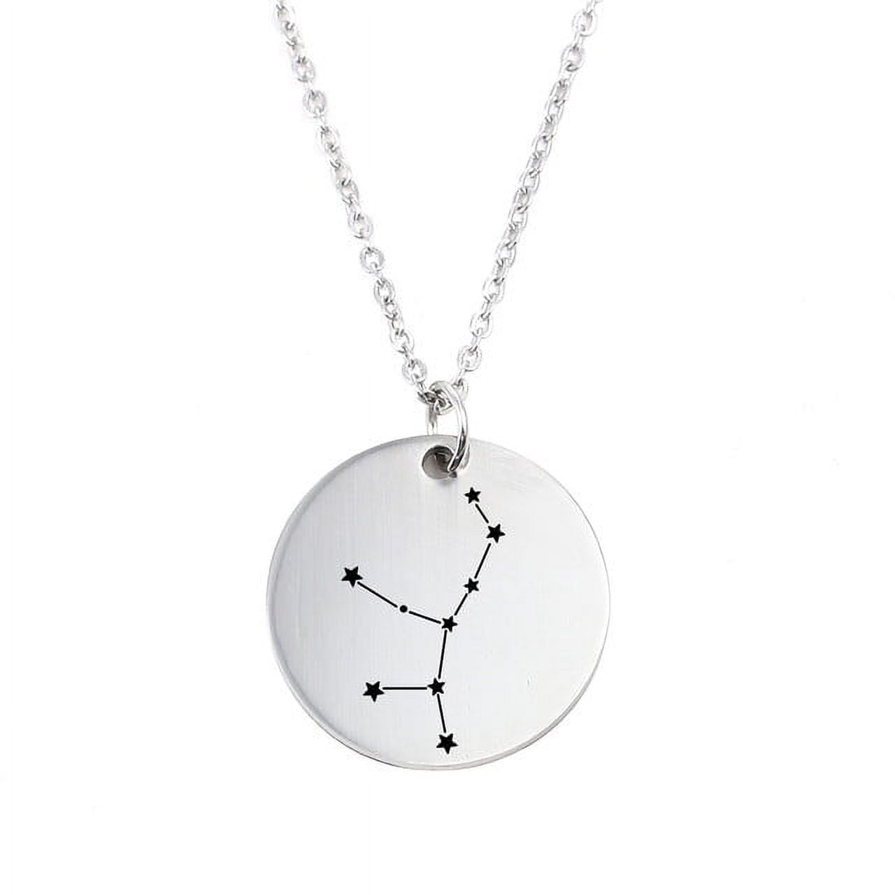 Zodiac Jewelry - Horoscope Constellation Necklace - Zodiac Birthday Gift with Back Can Engraved Name - Zodiac Gift for Girl