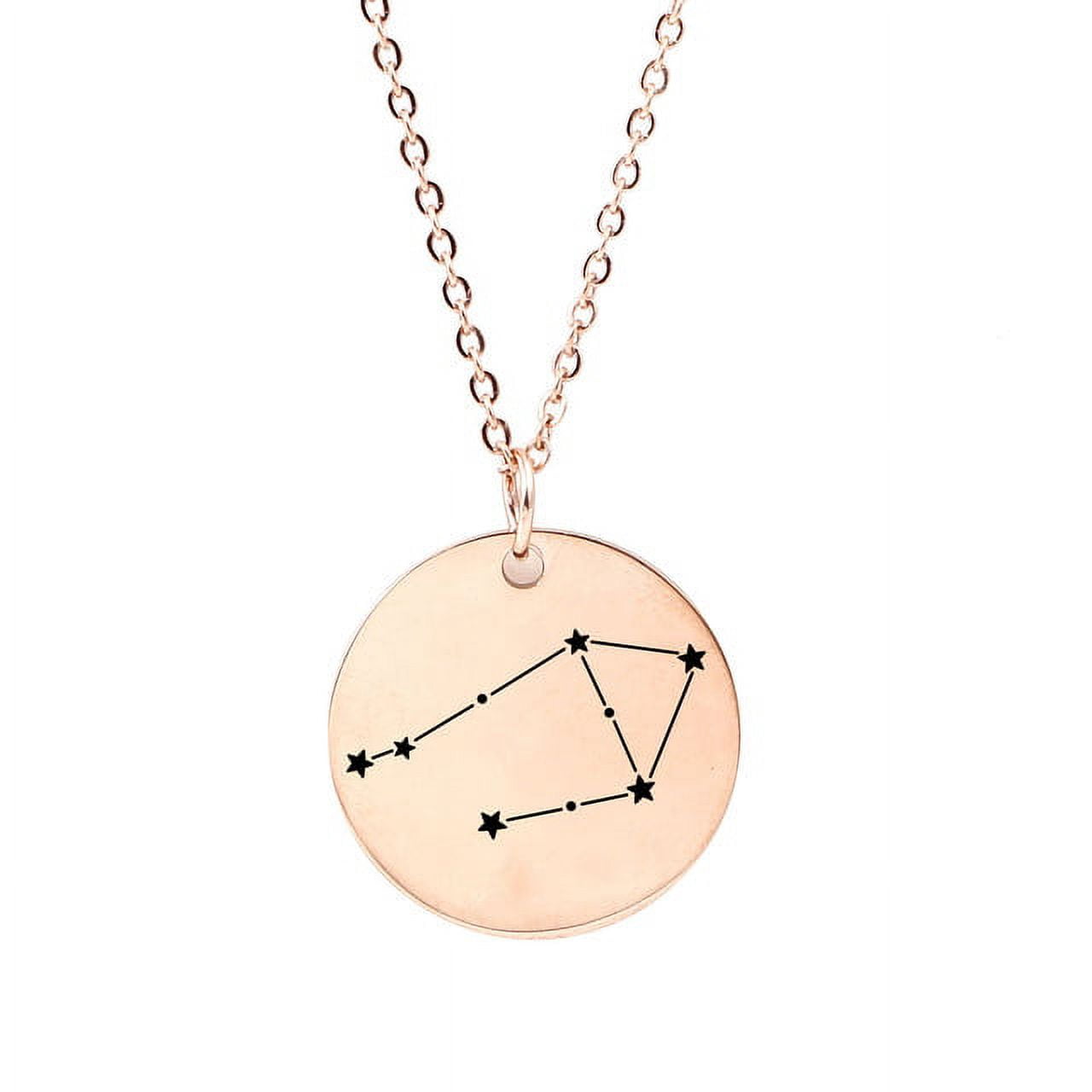 Zodiac Jewelry - Horoscope Constellation Necklace - Zodiac Birthday Gift with Back Can Engraved Name - Zodiac Gift for Girl
