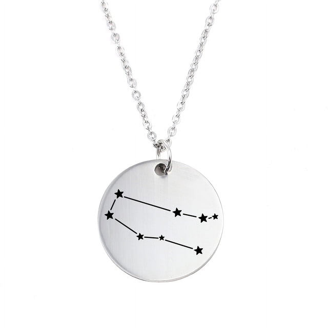Zodiac Jewelry - Horoscope Constellation Necklace - Zodiac Birthday Gift with Back Can Engraved Name - Zodiac Gift for Girl