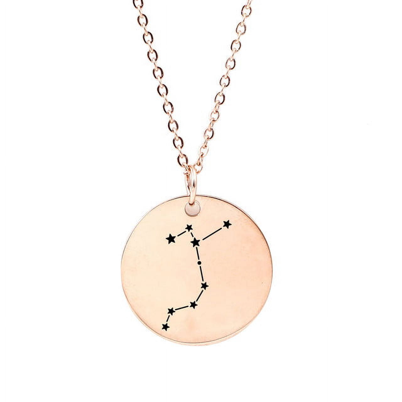 Zodiac Jewelry - Horoscope Constellation Necklace - Zodiac Birthday Gift with Back Can Engraved Name - Zodiac Gift for Girl