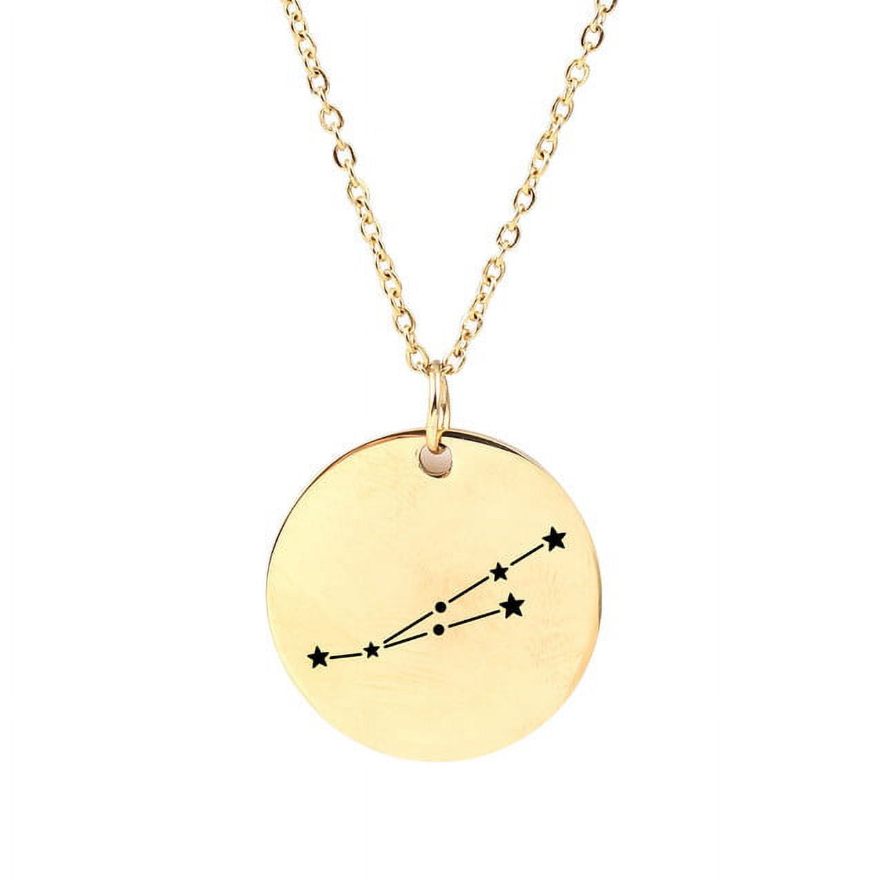 Zodiac Jewelry - Horoscope Constellation Necklace - Zodiac Birthday Gift with Back Can Engraved Name - Zodiac Gift for Girl
