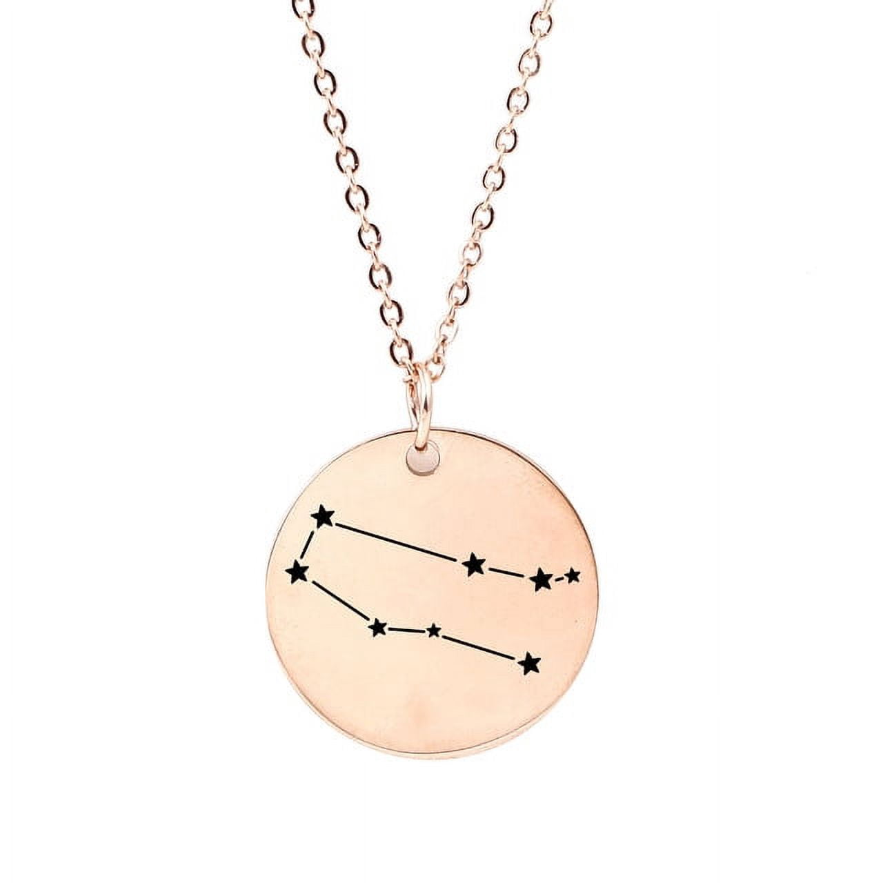 Zodiac Jewelry - Horoscope Constellation Necklace - Zodiac Birthday Gift with Back Can Engraved Name - Zodiac Gift for Girl