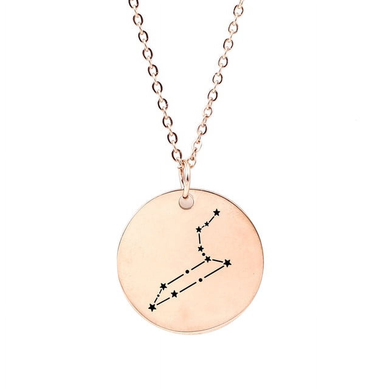 Zodiac Jewelry - Horoscope Constellation Necklace - Zodiac Birthday Gift with Back Can Engraved Name - Zodiac Gift for Girl
