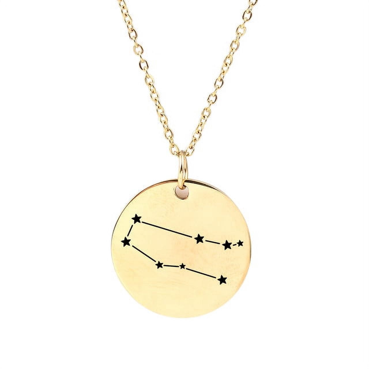 Zodiac Jewelry - Horoscope Constellation Necklace - Zodiac Birthday Gift with Back Can Engraved Name - Zodiac Gift for Girl