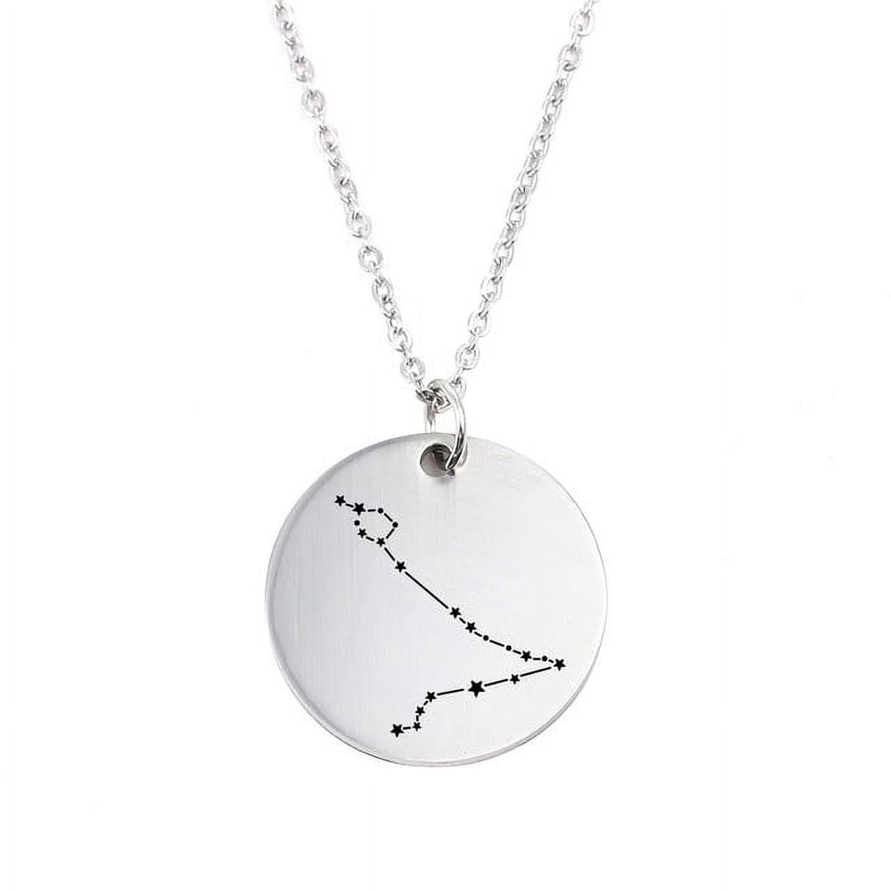 Zodiac Jewelry - Horoscope Constellation Necklace - Zodiac Birthday Gift with Back Can Engraved Name - Zodiac Gift for Girl