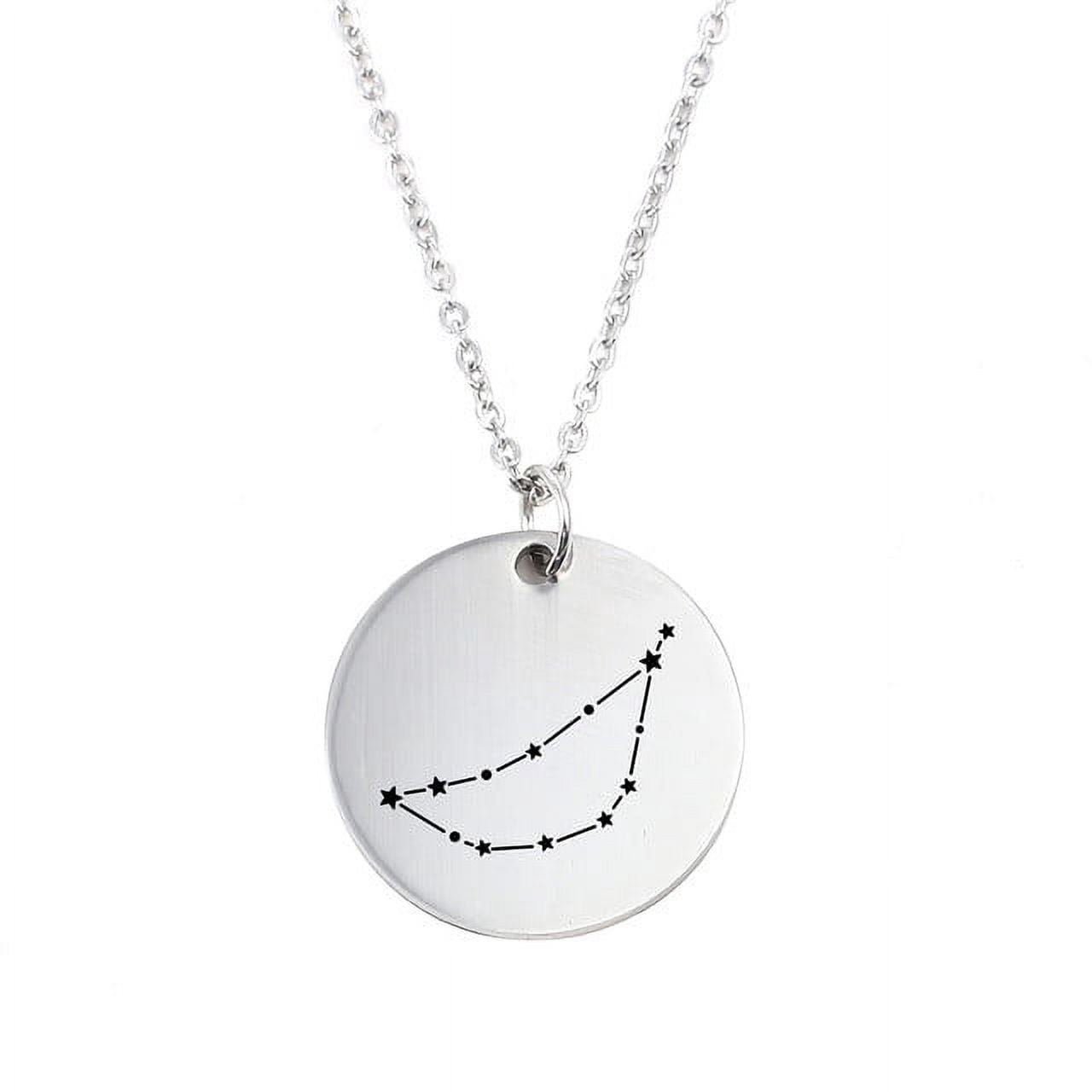 Zodiac Jewelry - Horoscope Constellation Necklace - Zodiac Birthday Gift with Back Can Engraved Name - Zodiac Gift for Girl